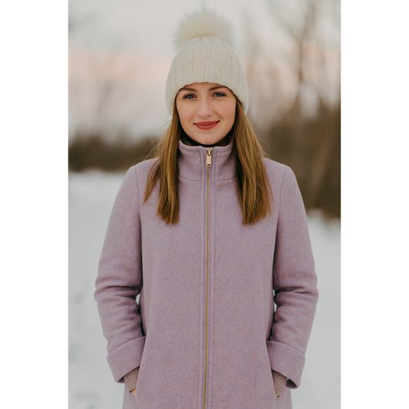 J.Crew SZ 14 Lodge Coat in Italian  Nello Gori Stadium-Cloth Wool Lilac NWT $365 - Picture 1 of 9